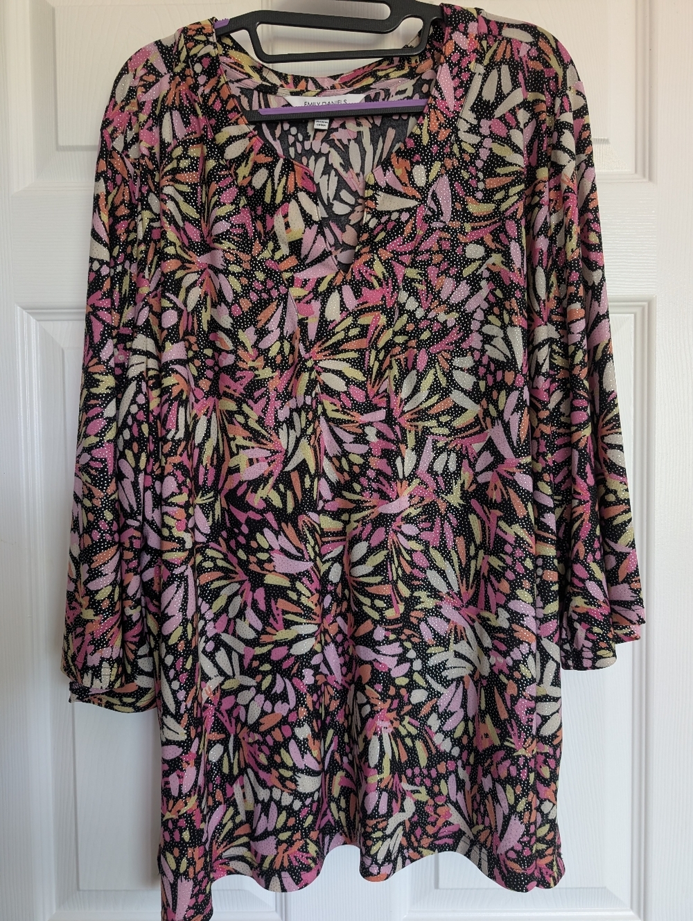 Emily Daniels Blouse In Pink, Orange & Black